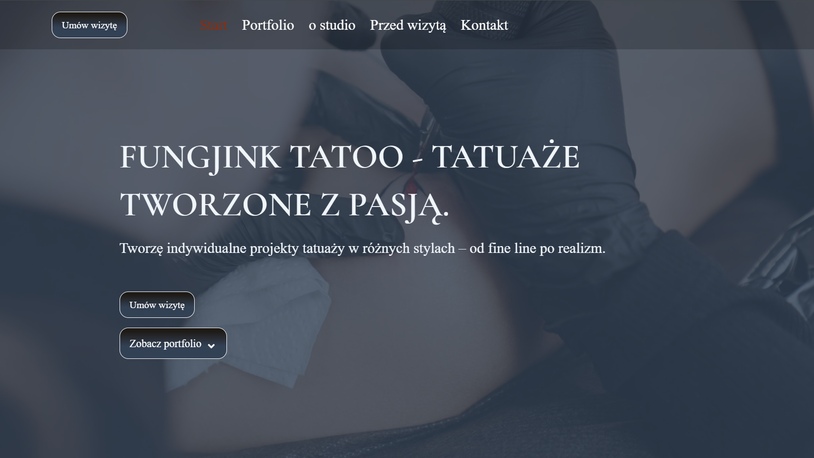 Strona internetowa dla tatuatorki